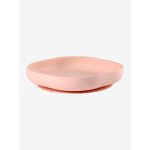 Assiette silicone avec ventouse rose