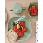 Assiette silicone avec ventouse vert