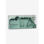 Assiette stick&stay croco en silicone vert