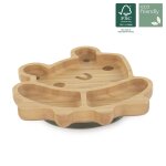 Assiette ventouse avec compartiments - grenouille bois Assiette ventouse avec compartiments - grenouille bois