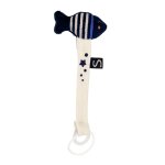 Attache sucette poisson - baby sailor bleu