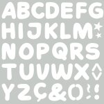 Autocollant mural alphabet (grand) blanc