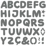 Autocollant mural alphabet (grand) gris