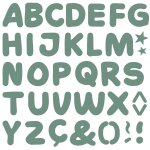 Autocollant mural alphabet (grand) vert