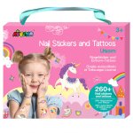 Autocollants et tatouages pour les ongles, licornes multicolor