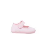 Babies barefoot en toile fermeture large rose claire