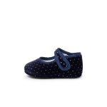 Babies pour b�b� en velours avec strass bleu marine