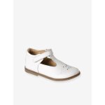 Babies enfant fille cuir � scratch blanc