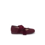 Babies avec ruban en velours pour filles bordeaux