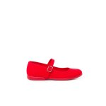 Babies en toile pour fille avec fermeture  boucle rouge