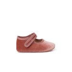 Babies en velours avec fermeture auto - agrippante rose pâle Babies en velours avec fermeture auto - agrippante rose pâle