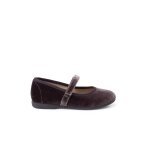 Babies velours fille bride fine  scratch gris