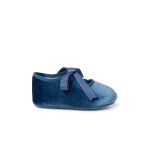 Babies velours ruban faya bleu de france