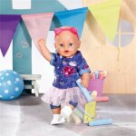 Baby born deluxe ensemble robe en jeans 43 cm multicolore