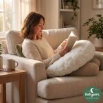 Babysom - coussin de maternit� 3 en 1 : grossesse, allaitement et repos b�b� - housse motif blanc galet ...