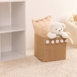 Bac de rangement enfant marron caramel