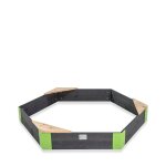 Bac � sable en bois hexagonal pour jardin enfant gris