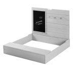 Bac � sable en bois massif avec couvercle et tableau noir gris
