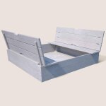 Bac � sable avec deux bacs int�gr�s gris