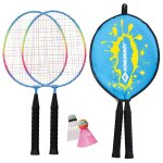 Badminton set junior avec 2 raquettes et housse multicolore