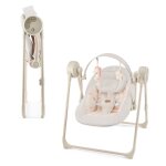 Balancelle - transat �lectrique kinderkraft swingee avec 5 vitesses, pliage compact, 8 m�lodies et harnais ...