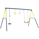 Balan�oire 3 agr�s - balan�oire disque, balan�oire une place, anneaux - acier bleu