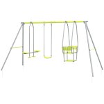 Balan�oire 3 agr�s portique 2 face � face et balan�oire dim. 2, 83l x 1, 56l x 1, 8h m m�tal �poxy gris ...