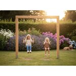 Balan�oire double enfant en bois portique jardin ext�rieur 2 places linea massiv 140 naturel