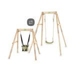 Balan�oire �volutive en bois enfant avec si�ge b�b� pour grandir et jouer en ext�rieur naturel