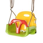 Balanoire sige 3 en 1 volutif rglable enfant - dossier, barre en t amovibles, ceinture vert