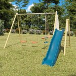 Balan�oire avec toboggan et face � face romy bleu