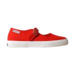 Ballerines � brides rouge blanc