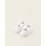 Ballerines de broderie anglaise avec noeud beige clair