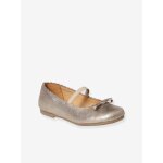 Ballerines cuir fille beige metallis�
