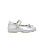 Ballerines en cuir lamin� ballet argent -