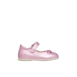 Ballerines en cuir lamin� ballet rose -
