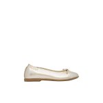 Ballerines en cuir mtallis croise' platine -