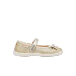 Ballerines en cuir paillet� claries 2 platine -