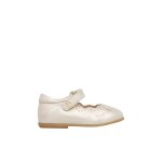 Ballerines en cuir avec scratch olya platine -