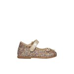 Ballerines en cuir et tissu paillet� ballet multicolore -