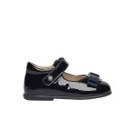 Ballerines en cuir verni jete' bleu fonc