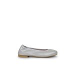 Ballerines fille cuir nacr argent