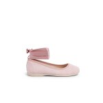 Ballerines pour fille et femme avec rubans en satin et bride rose claire