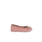 Ballerines pour fille en toile avec ruban rose p�le