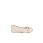 Ballerines pour fille en toile avec ruban sable