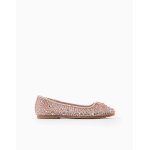 Ballerines en rsille avec strass or