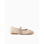 Ballerines en tweed avec bride rose clair