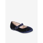 Ballerines velours brillant fille collection maternelle marine Ballerines velours brillant fille collection maternelle marine