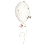 Ballon mural d�coratif imprim� 28cm �cru motif poules champ�tre