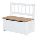 Banc - coffre À jouets en bois massif résistant aux rayures woody blanc - naturel Banc - coffre À jouets en bois massif résistant aux rayures woody blanc - naturel